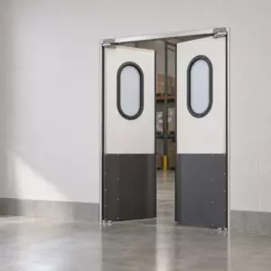 Жесткая маятниковая распашная дверь двустворчатая из сэндвич панелей 220*160